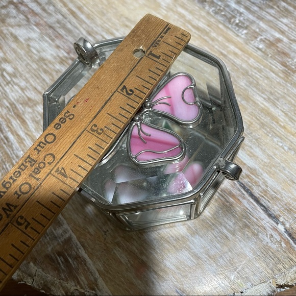 Vintage Glass Floral trinket box - Picture 10 of 11